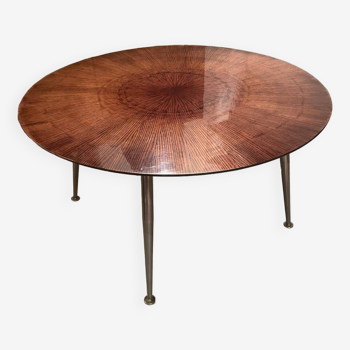 Table basse ronde palissandre vintage design germany 60/70