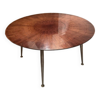 Table basse ronde palissandre vintage design germany 60/70