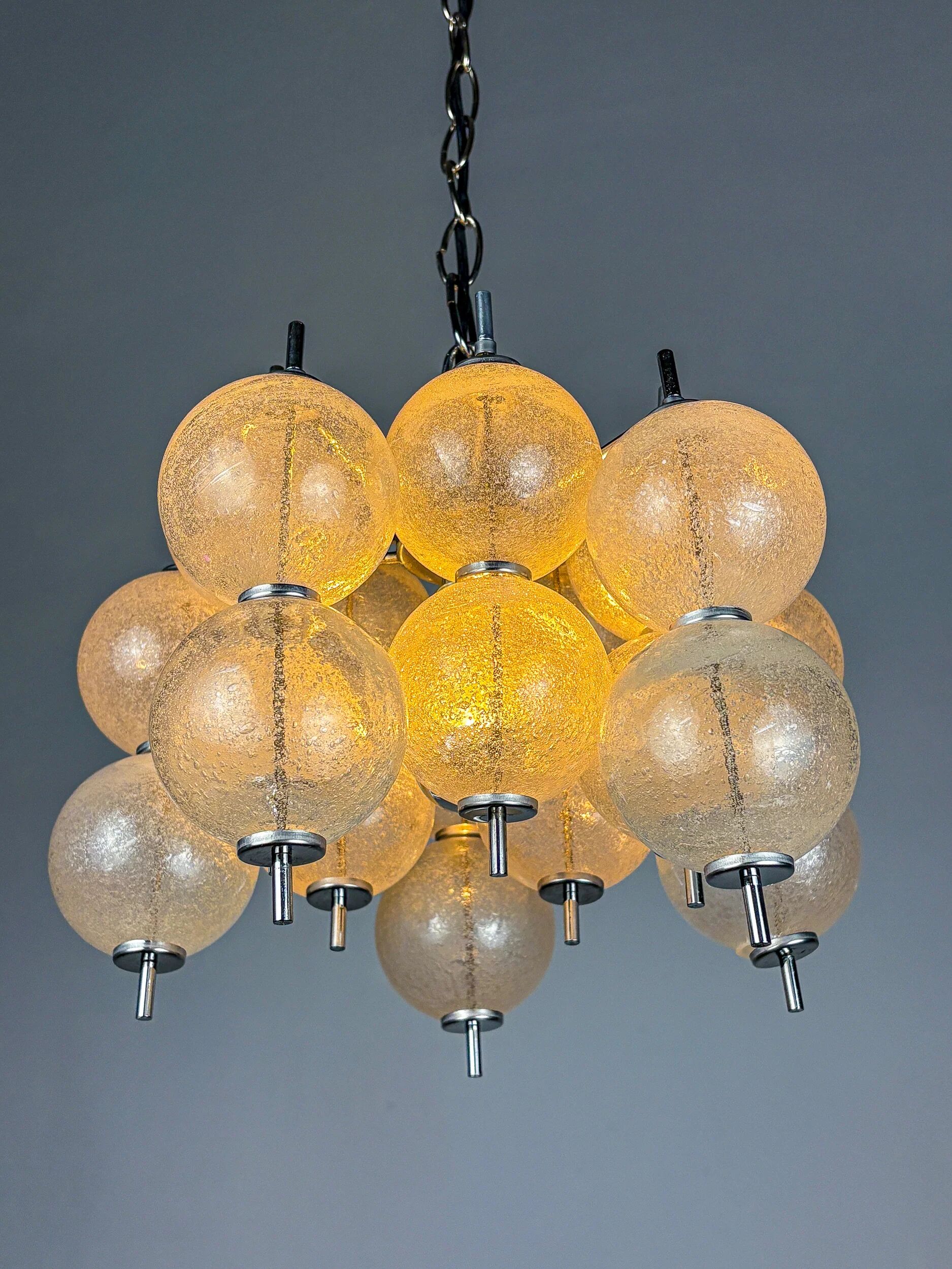 "Sterrenbeeld" Murano bubbled glass chandelier by Raak, Netherlands, 1960s
