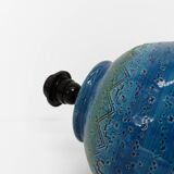 Blue earthenware lamp, Italy, circa 1980