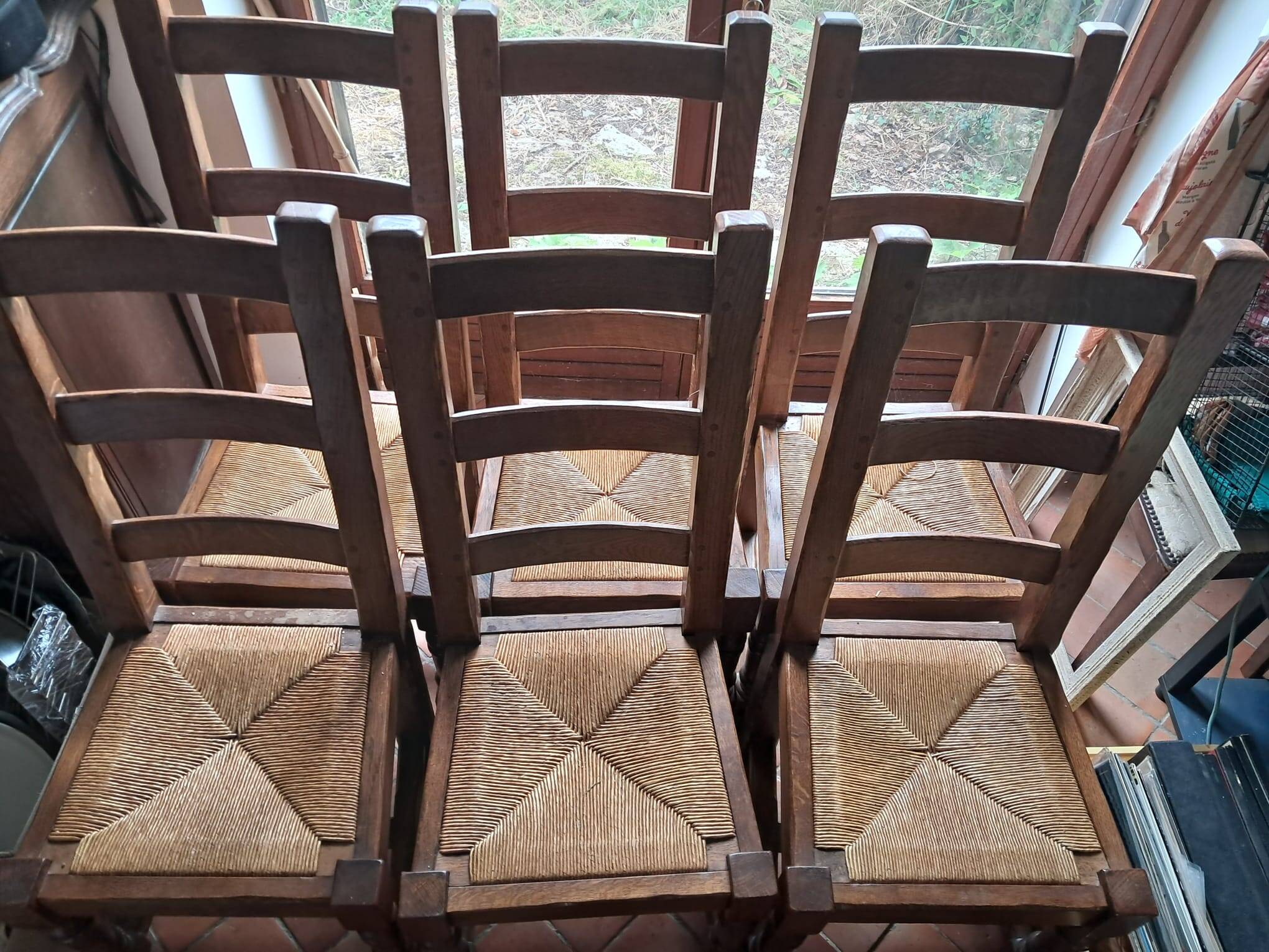 Lot de 6 Chaises de salon en chêne massif