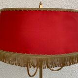 Vintage brass floor lamp in scale and opaline 1950