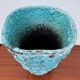 1960s blue foam ceramic vase