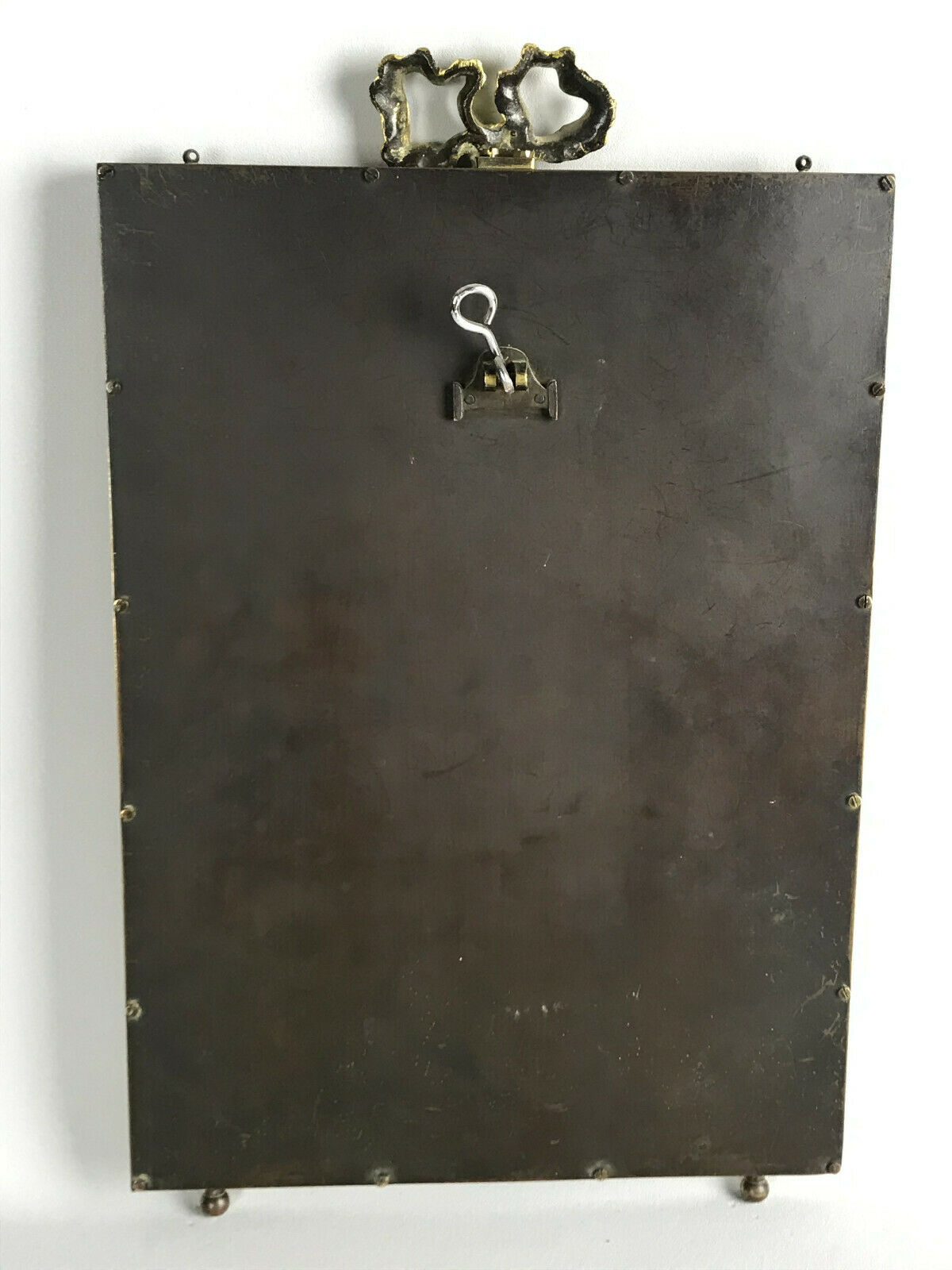 Old gilded bronze mirror in Louis XVI style with beveled mirror 37x23,5cm