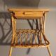 Bedside table magazine rack rattan and bamboo vintage 1960/1970.