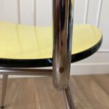 Lot de 4 chaises en Formica jaune