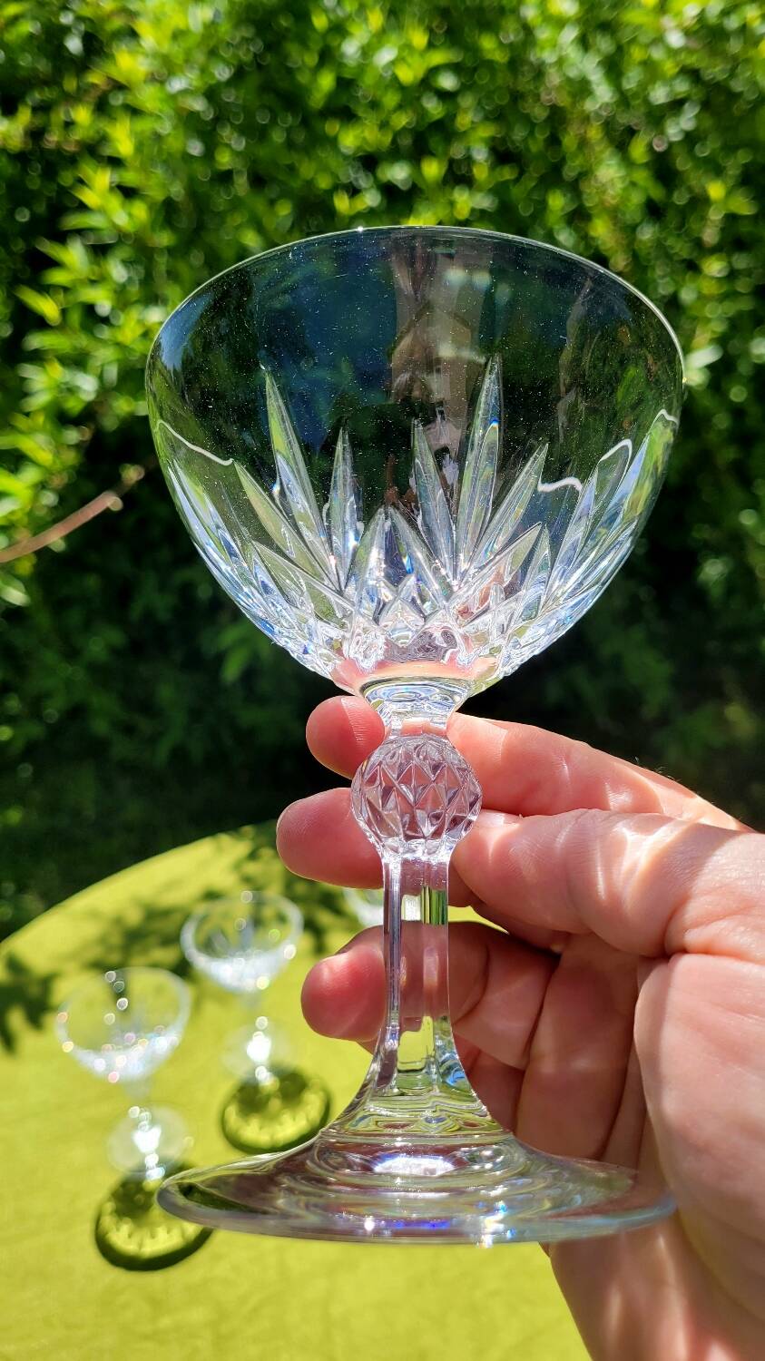 Vintage crystal footed glass from Arques lot