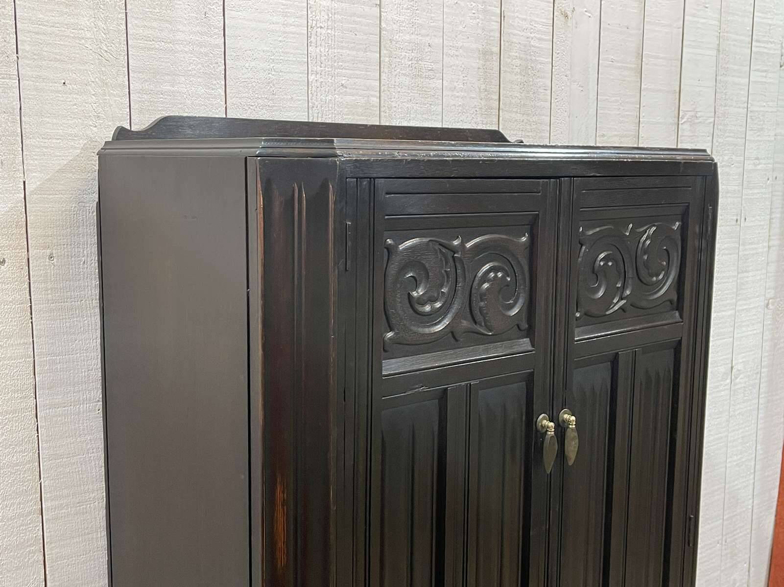 1930s English oak student wardrobe