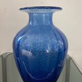 Vase vintage en verre bullé