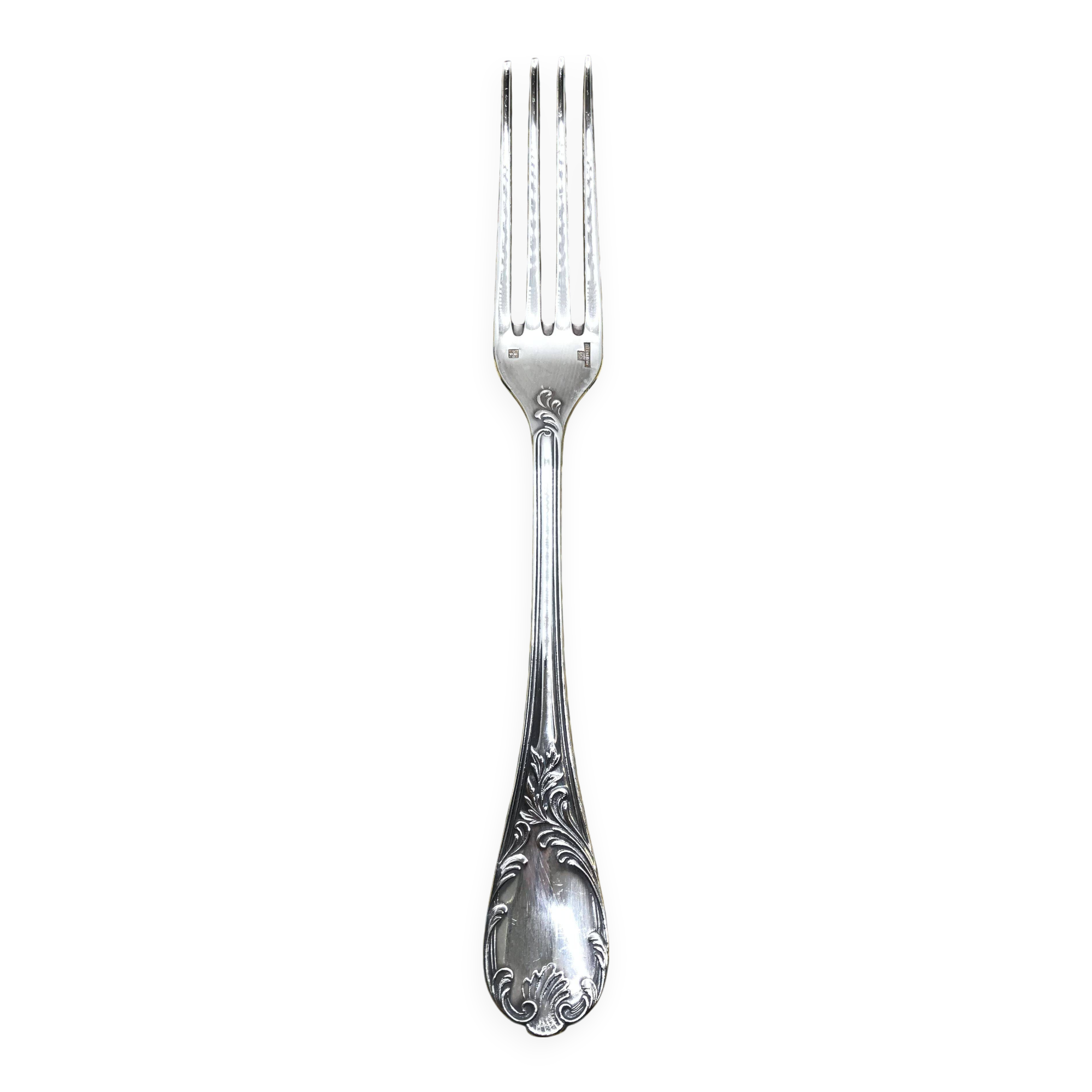 Silver-plated dessert fork from Christofle, Marly
