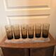Ancien lot 6 verres strié fumé noir luminarc