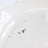 Large Vintage Hand Painted Italian Ceramic Plate with Flowers