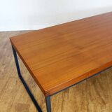 Large teak and metal coffee table
