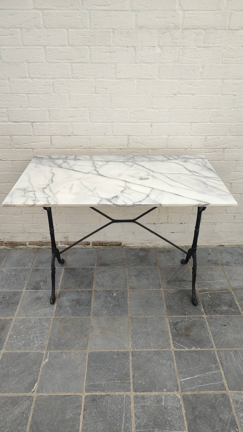 Cast iron and marble bistro table