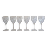 Set of 6 cut crystal wine glasses