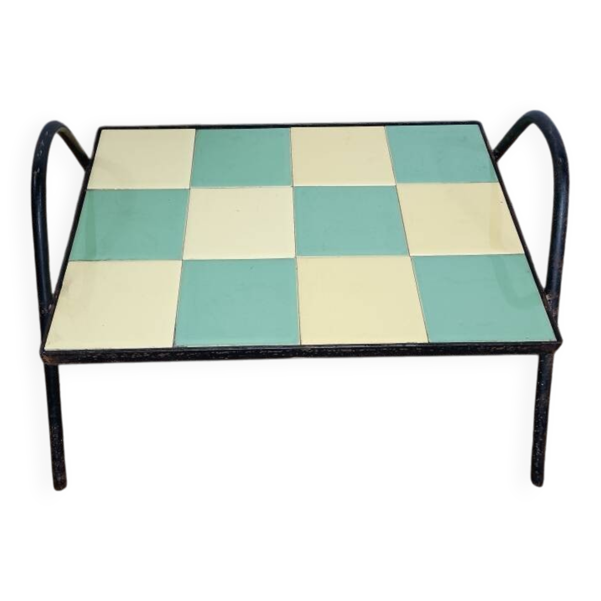 Mini coffee table or tray from the 1950s in two-tone ceramic.