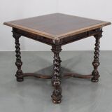 Antique Beech Card/Game Table, Czechoslovakia