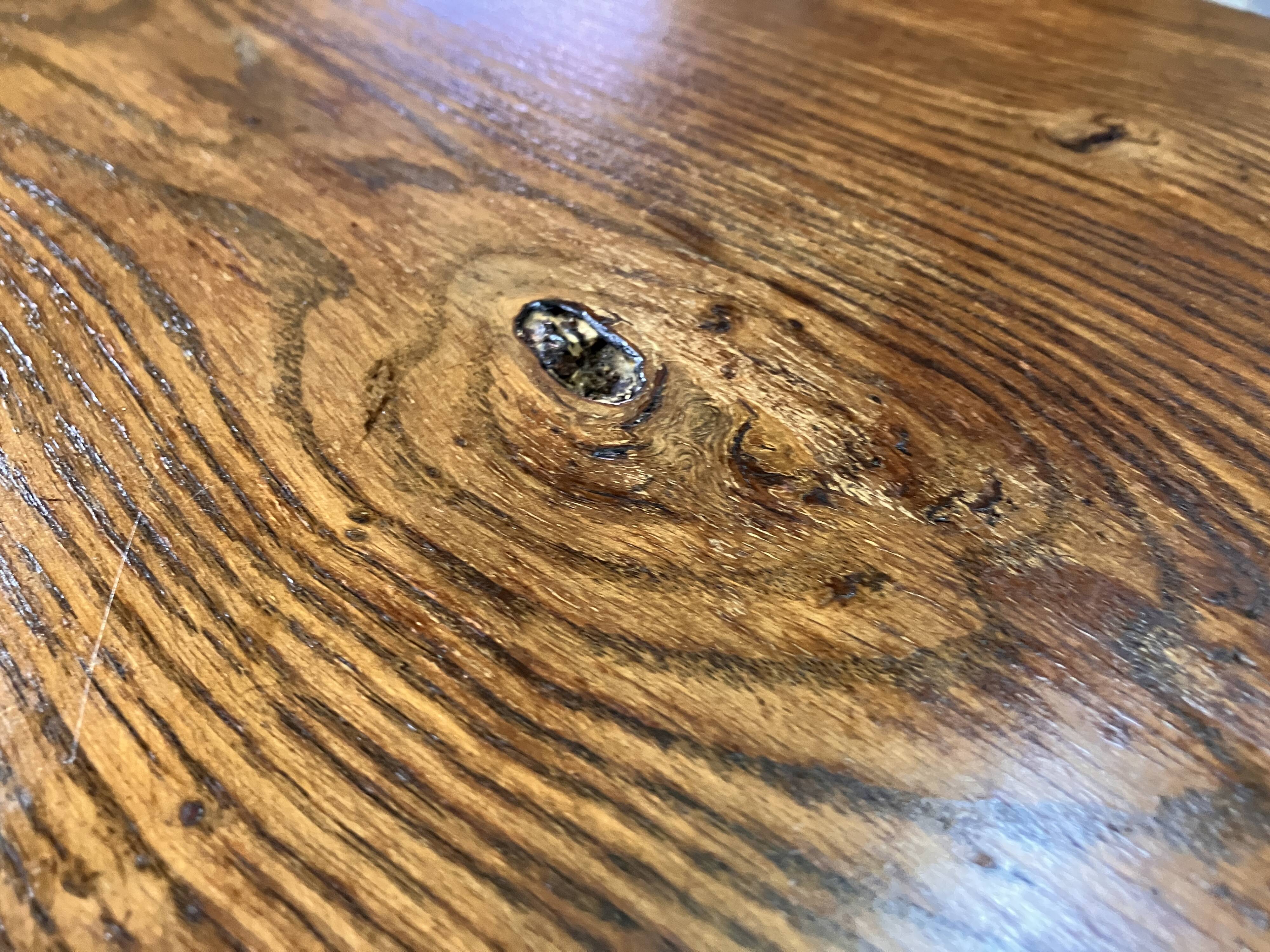 Table d'appoint brutaliste en chêne des années 70, table basse, banc