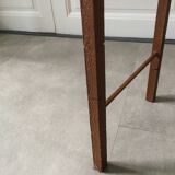 Perforated sheet metal and wood console