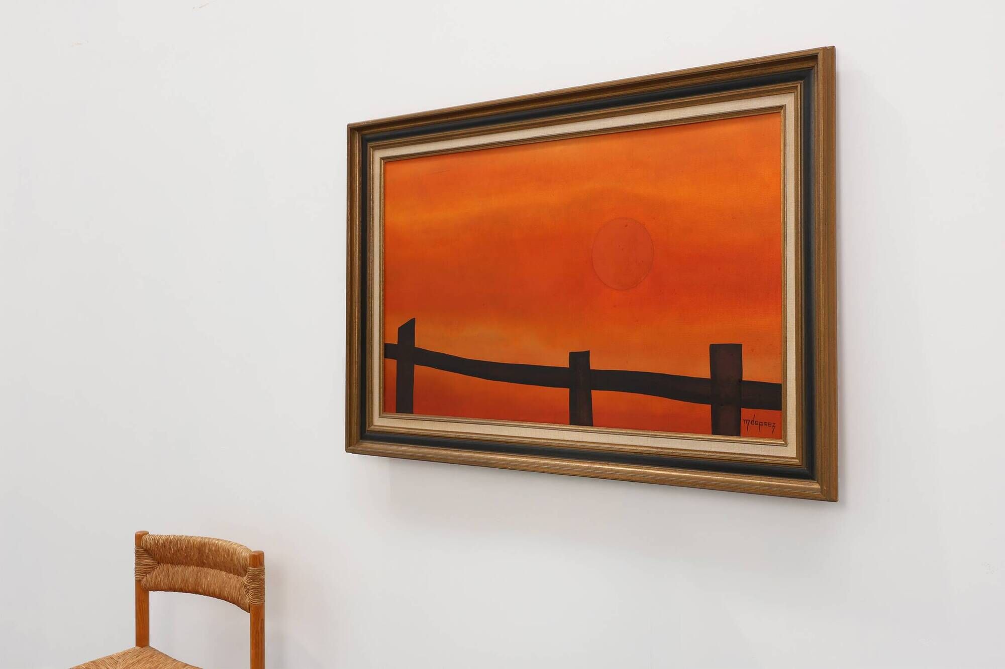 Mid-century Modern painting by Mia Duprez, Belgium, 1970