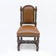 Six Antique Italian Neo-Renaissance Walnut Dining Chairs in Genuine Leather