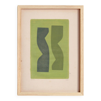 abstract painting on paper B48 signed eawy