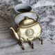 Vintage teapot-shaped brass coat hook