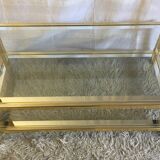 Gold and chrome metal coffee table - 70s