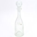 Clear bubbled glass carafe bottle from Biot, 1970s