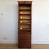 Vintage curtain binder in solid brown oak year 50