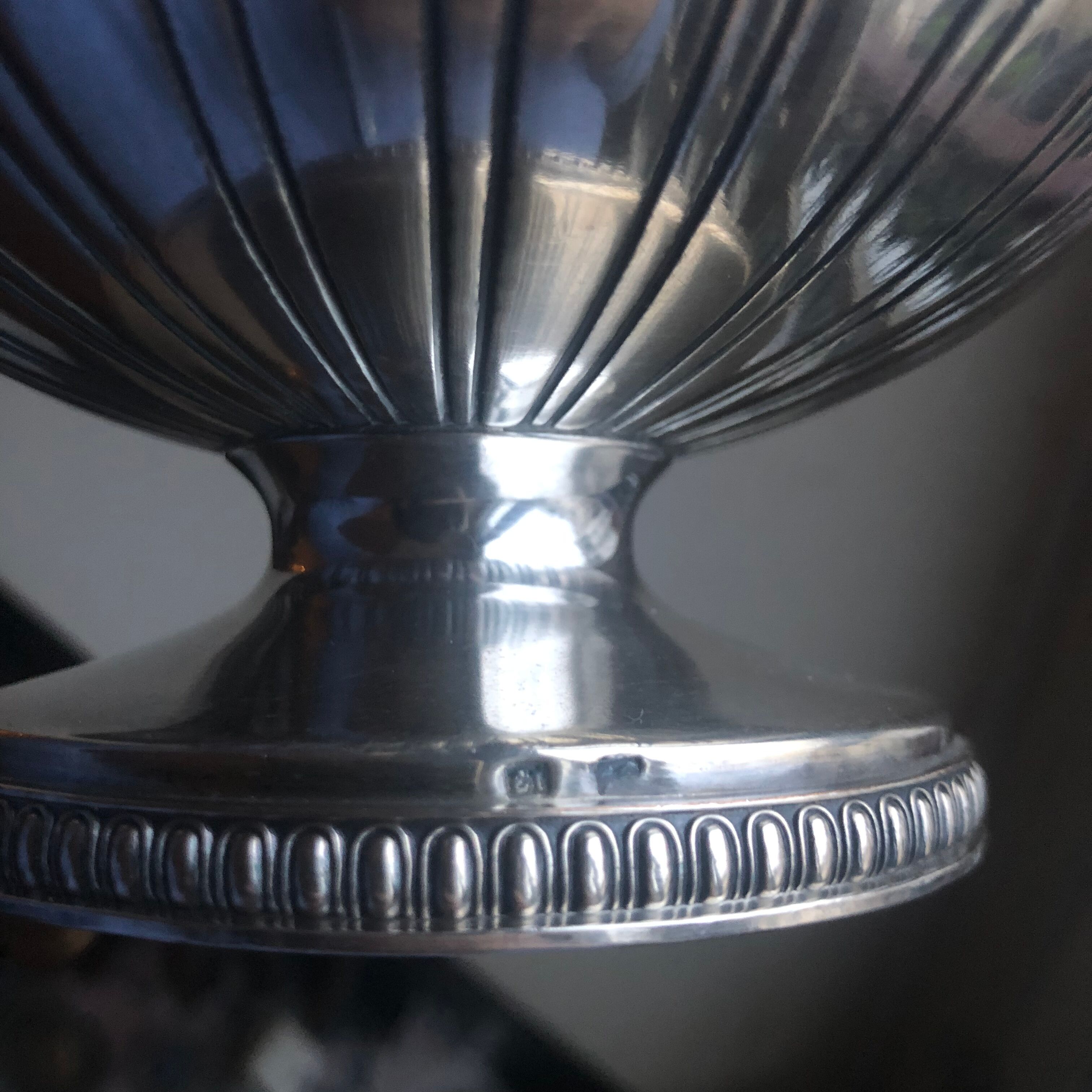 Silver metal empty pocket cup