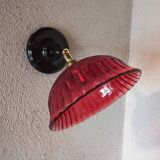 Vintage red glass wall light