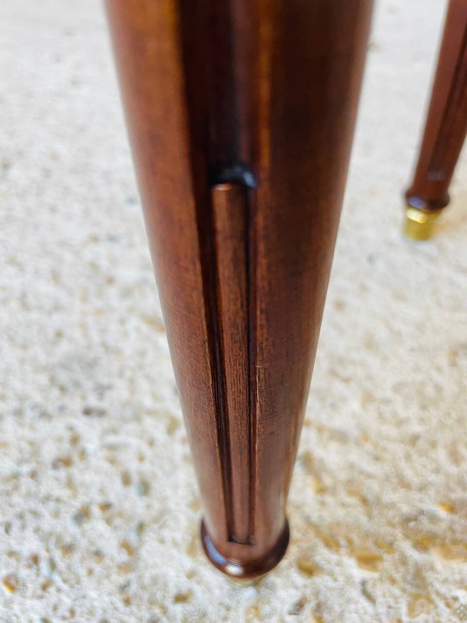 Louis XVI style bedside table, Carrara marble and mahogany