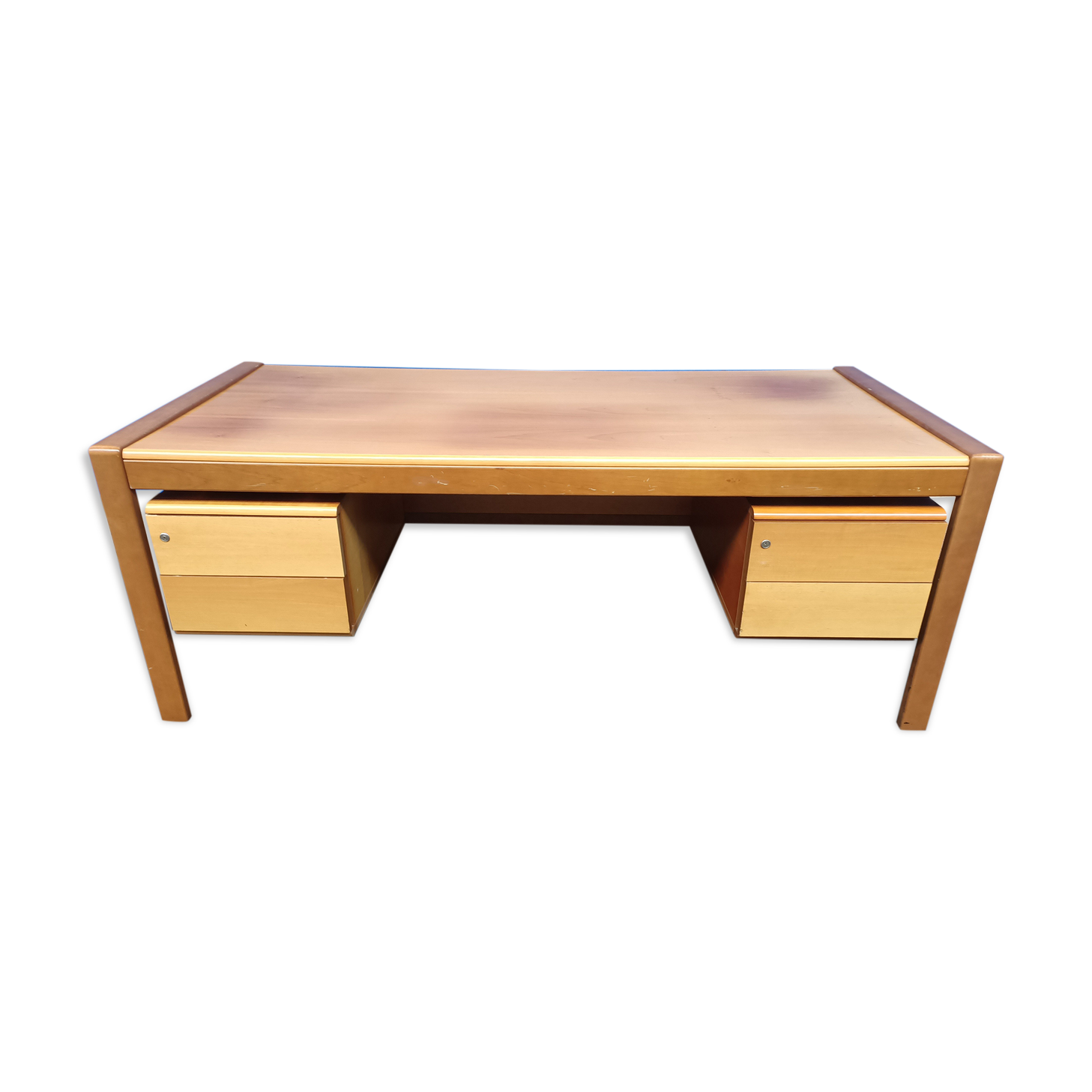 Vintage Scandinavian elm executive desk