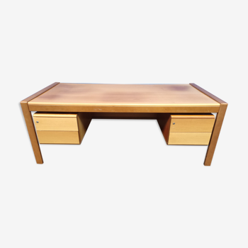 Bureau de direction en orme scandinave vintage