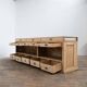 Old glass-fronted pine trade counter - early 20th century