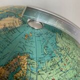 Vintage globe 1976 German terrestrial (French) JRO changeable image - 34 cm
