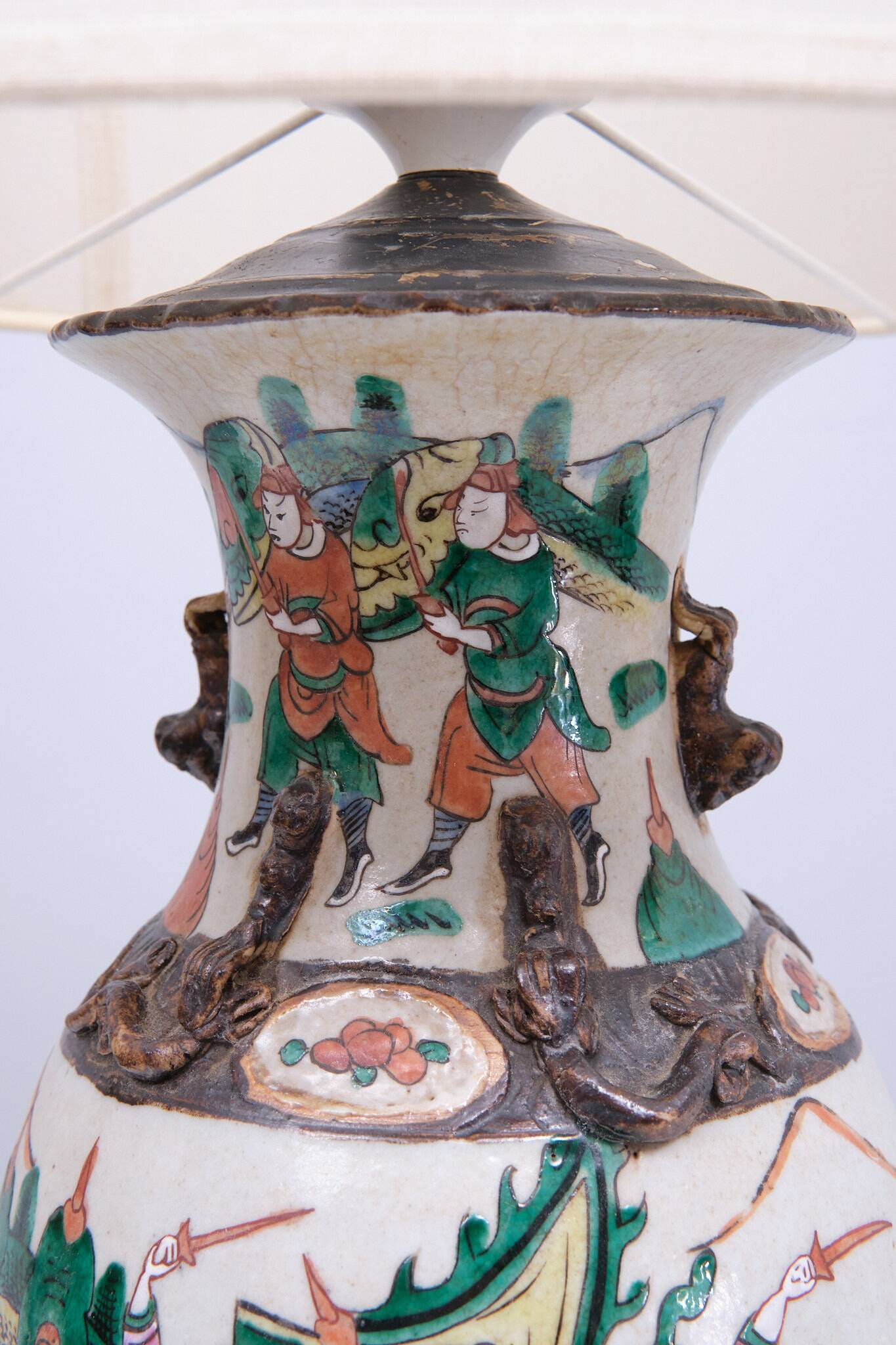 Nanking Earth-ware table lamp 1890s China