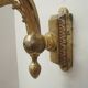Bronze wall lamp with green tulip