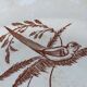 Sept assiettes à dessert terre de fer aux oiseaux f.f.Pexonne fin XIX ème