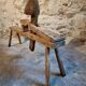 Antique French carpenter's easel – pine and oak carpenter's workbench – 19th century