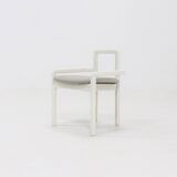 Posy Modern Side Chair in White Lacquered Wood 1980s