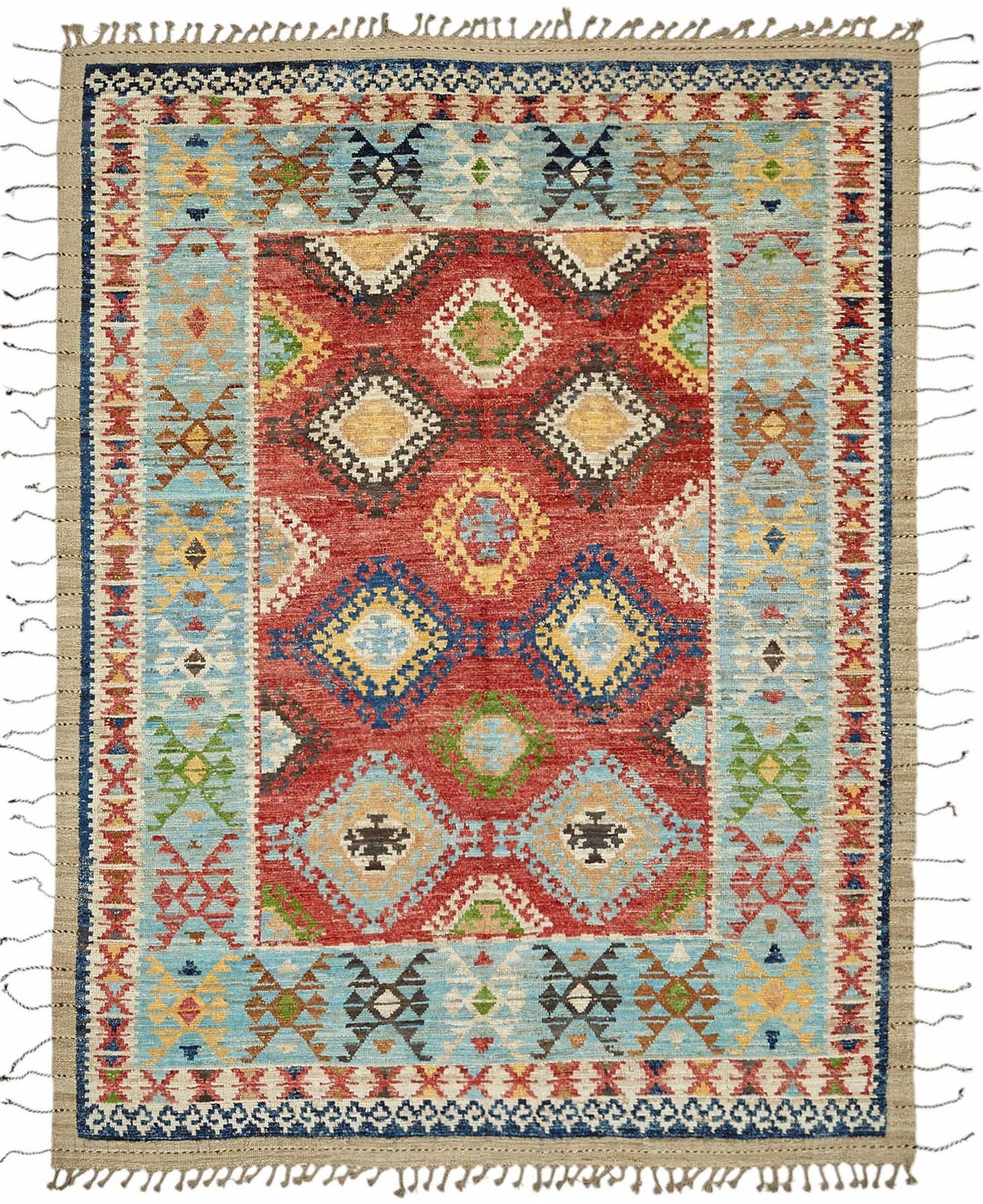 Handwoven Turkish Rustic 228 cm x 300 cm Multicolor Wool Carpet