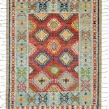 Handwoven Turkish Rustic 228 cm x 300 cm Multicolor Wool Carpet