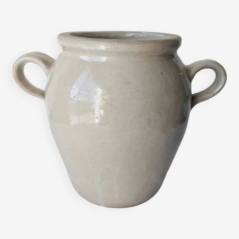 Gray stoneware pot