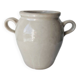 Gray stoneware pot