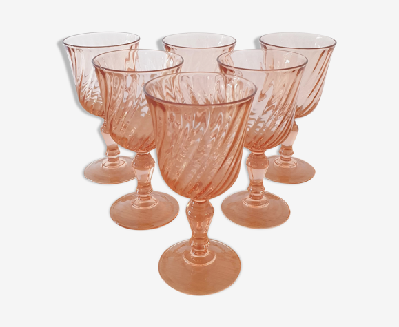 Service Of 5 Glasses Transparent Pink Rosaline Arcoroc France Selency Service Of 5 Glasses Transparent Pink Rosaline Arcoroc France Selency