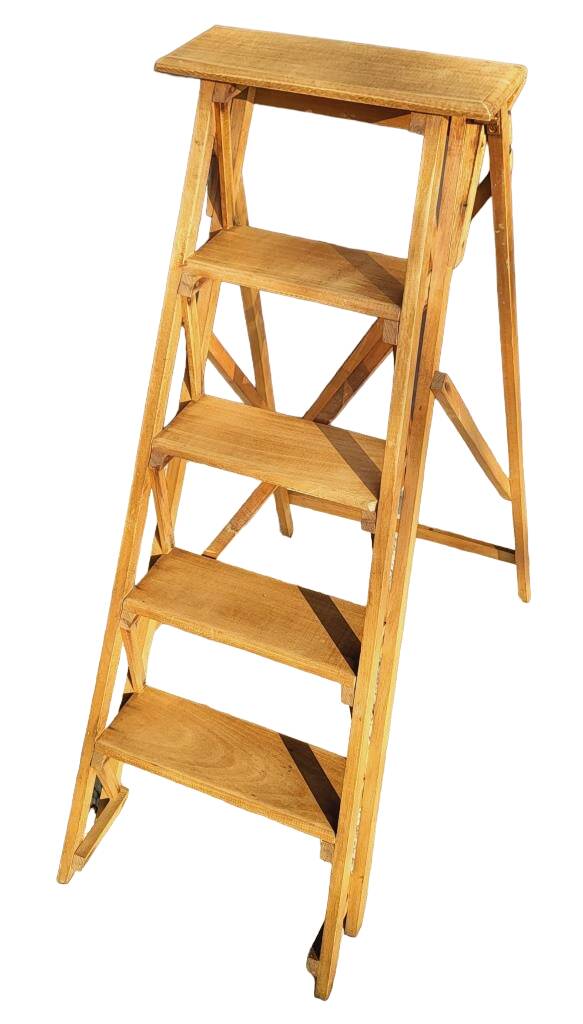 Vintage folding stepladder display 5 steps