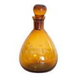 Flacon Bouteille ambrée en verre soufflé