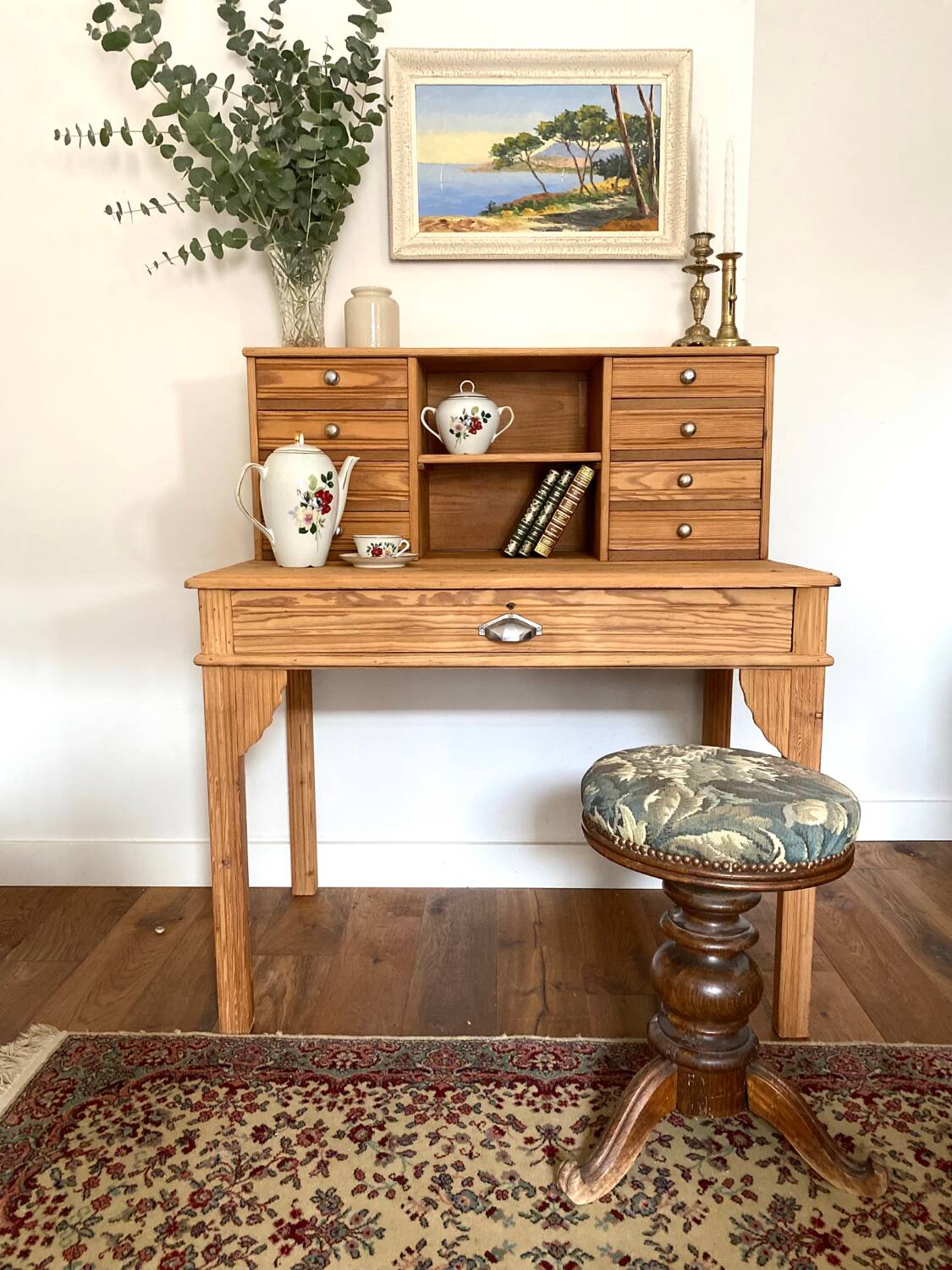Magnificent Art Deco style secretary desk in old wood